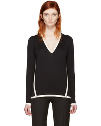 Lanvin Black Wool Contrast Pullover