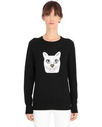 Loewe Cat Wool Blend Jacquard Sweater