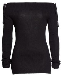 Veronica Beard Merino Wool Off The Shoulder Sweater