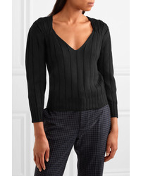 Prada Ribbed Wool Sweater Black