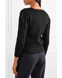 Prada Ribbed Wool Sweater Black