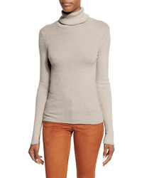 Alice + Olivia Roberta Long Sleeve Ribbed Wool Sweater