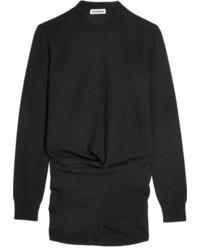 Jil Sander Ruched Wool Sweater Black