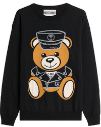Moschino Virgin Wool Pullover With Logo Teddy Bear
