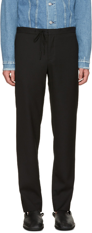 Maison Margiela Black Drawstring Trousers, $580 | SSENSE | Lookastic