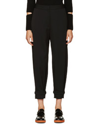 Stella McCartney Black Cropped Tapered Trousers