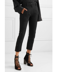 Ann Demeulemeester Cropped Wool And Cotton Blend Twill Tapered Pants