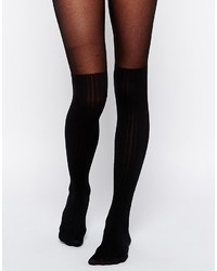 Asos Collection Rib Over The Knee Tights