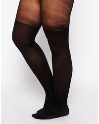Asos Curve Rib Mock Over The Knee Tights