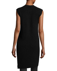 Helmut Lang Cashmere Wool Ribbed Tunic Black