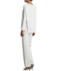 Joan Vass Long Sleeve Wool Cashmere Tunic Plus Size