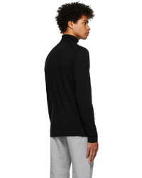 Sunspel Black Roll Neck Sweater