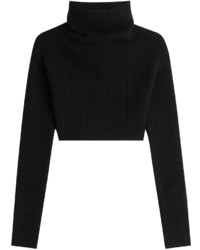 Valentino Cropped Virgin Wool And Cashmere Pullover With Turtleneck
