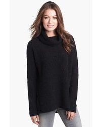 Eileen Fisher Merino Yak Wool Turtleneck Sweater Black Medium