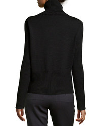 Carolina Herrera Ribbed Knit Wool Turtleneck Sweater