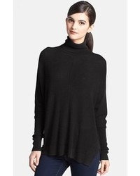 Trouve Turtleneck Drape Sweater Black Medium