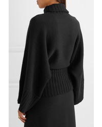 Co Wool And Cashmere Blend Turtleneck Sweater Black