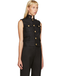 Dsquared2 Black Wool Army Vest