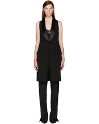 Givenchy Black Wool Tuxedo Vest