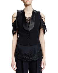 Givenchy Button Front Backless Vest Black
