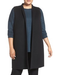 Eileen Fisher Plus Size Brushed Double Face Wool Blend Vest