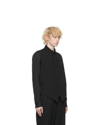 Yohji Yamamoto Black Wool And Silk Waistcoat