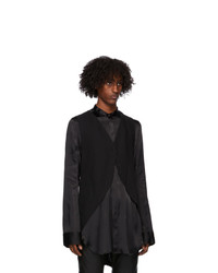 Ann Demeulemeester Black Wool Oversized Waistcoat
