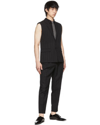 Saint Laurent Black Wool Stripe Blazer
