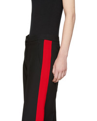 Alexander McQueen Black And Red Trousers