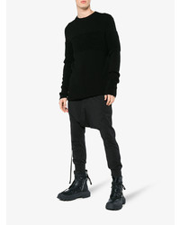 Rick Owens Black Hike Leather Lace Up Boots