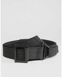 Asos Wide Utility Woven Belt In Black