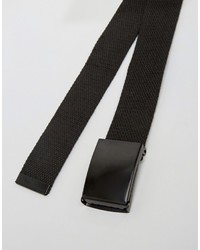 Reclaimed Vintage Woven Clip Belt Black