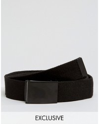 Reclaimed Vintage Woven Clip Belt Black