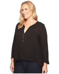 Lucky Brand Plus Size Woven Mixed Top Clothing
