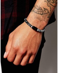 Icon Brand Geo Tribal Woven Bracelet In Black