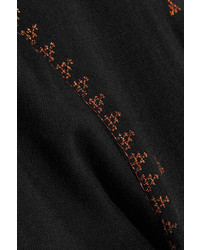 Madewell Kristen Metallic Embroidered Woven Mini Dress Black