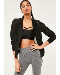 Missguided Active Black Woven Mesh Airtex Sports Jacket
