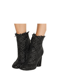 Proenza Schouler Woven Matte And Patent Leather Ankle Boots