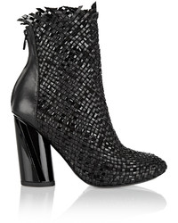 Proenza Schouler Woven Matte And Patent Leather Ankle Boots