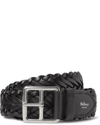 Mulberry 4cm Black Woven Leather Belt