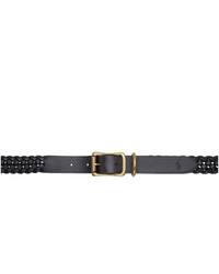 Polo Ralph Lauren Black Braided Leather Belt