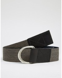 Asos Brand Woven Belt In Herringbone