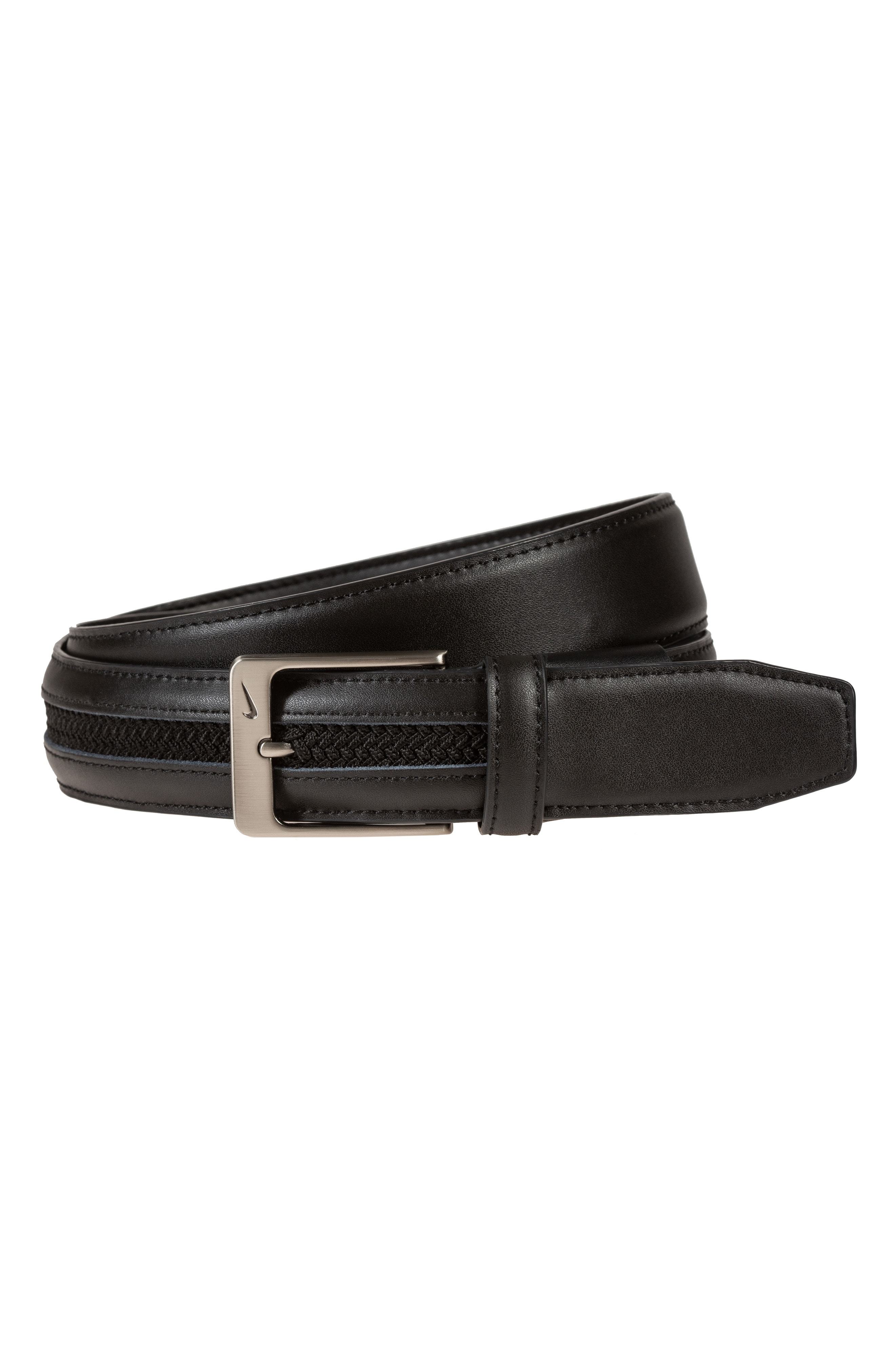 nike leather woven g flex belt