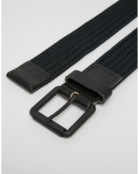 Selected Homme Jack Woven With Leather Trim Belts
