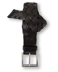 Michael Kors Michl Kors Mk Black Brown Woven Braided Genuine Leather Belt