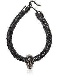 Alexander McQueen Skull Woven Leather Bracelet