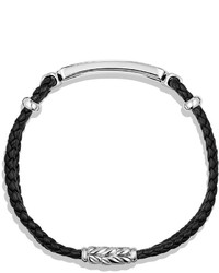 David Yurman Lea Woven Leather Station Bracelet With Onyx