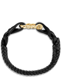 David Yurman Maritime 18k Gold Woven Leather Bracelet