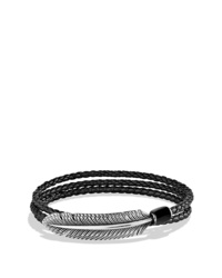 David Yurman Southwest Triple Wrap Bracelet In Black Leather