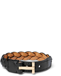 Tom Ford Woven Leather And Gold Plated Bracelet